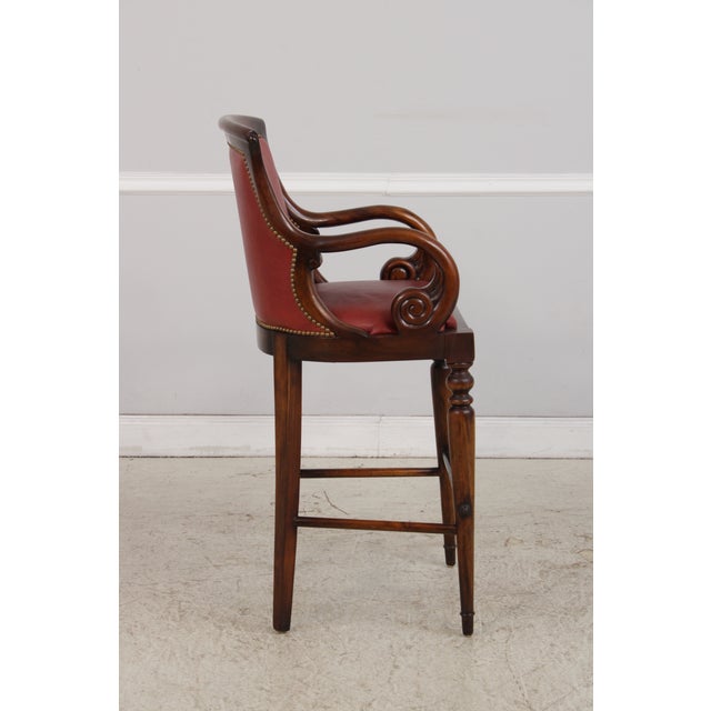 Hancock & Moore Red Leather Bar Stool Counter Chairs For Sale In Philadelphia - Image 6 of 18