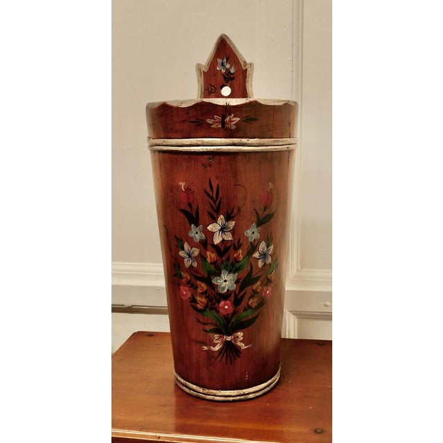 Brown Folk Art Bavarian Painted Umbrella Stand, 1950s For Sale - Image 8 of 9