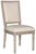 French Brasserie 19" H Linen Side Chair in Light Beige & Rustic Grey - a Pair For Sale - Image 4 of 7