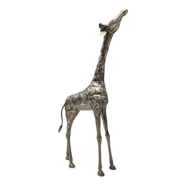 Modern Abstract Yearling Giraffe Patchwork Metal Sculpture For Sale