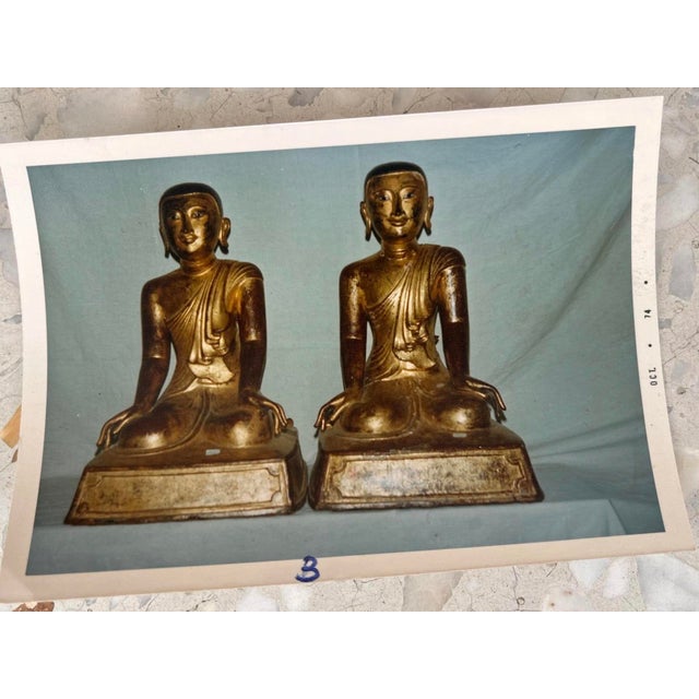 Burmese Artist, Worshipping Monk, 1800s, Gilded Bronze For Sale - Image 13 of 15