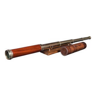 Large Antique 4 Draw Telescope, English, Maritime Spyglass, W Harris, William IV For Sale