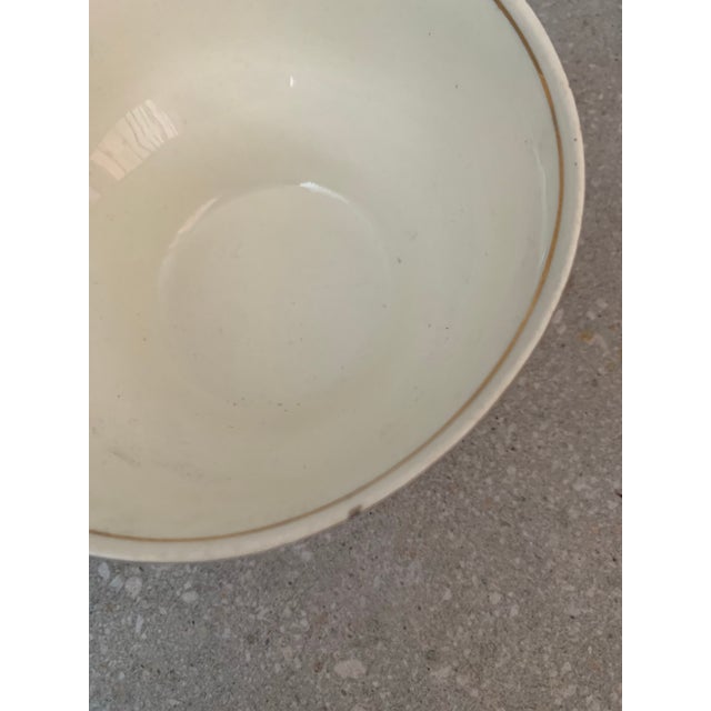 Early 20th Century Rare Antique English Bone China J & G Meakin Westminster Pattern, Intricate Green & Gold Band on a Cream Ground- Set of 7 For Sale - Image 10 of 12