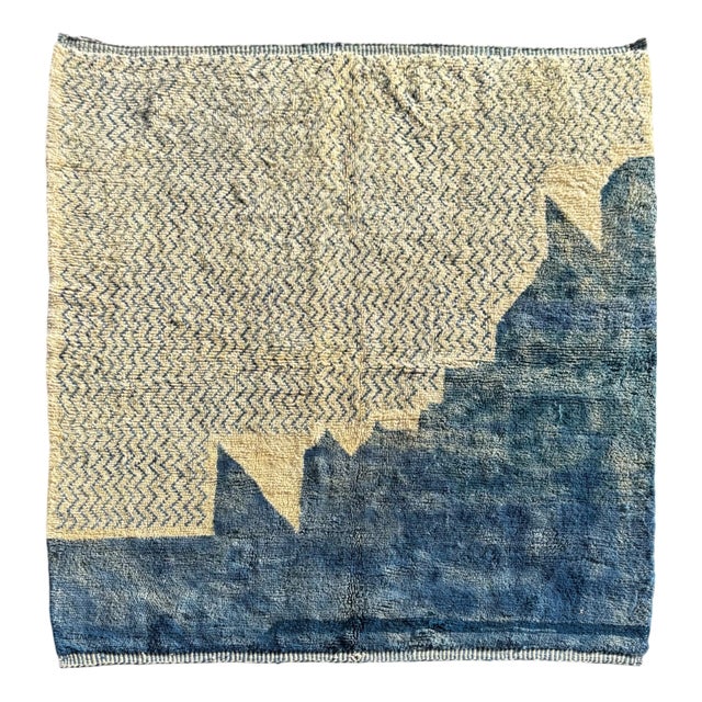 Large Moroccan Mrirt Beni Ouarain Wool Rug, 1990 For Sale