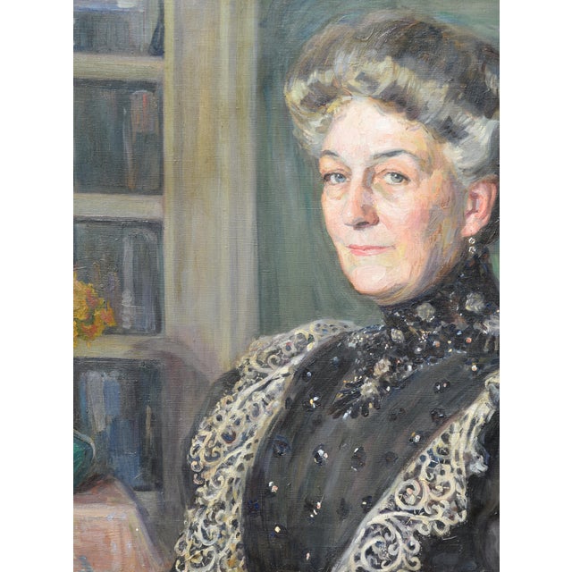 1900 - 1909 Henriette Hahn-Brinckmann, Portrait of an Elderly Woman (Widow), 1908, Oil Painting on Canvas, Framed For Sale - Image 5 of 17
