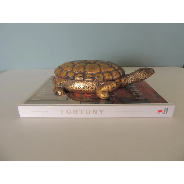 Contemporary Gold Leaf Terracotta Turtle Candle From Mexico For Sale - Image 3 of 8