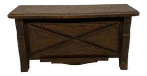 1920’s Primitive French Country Cherry Wood Jewelry Casket