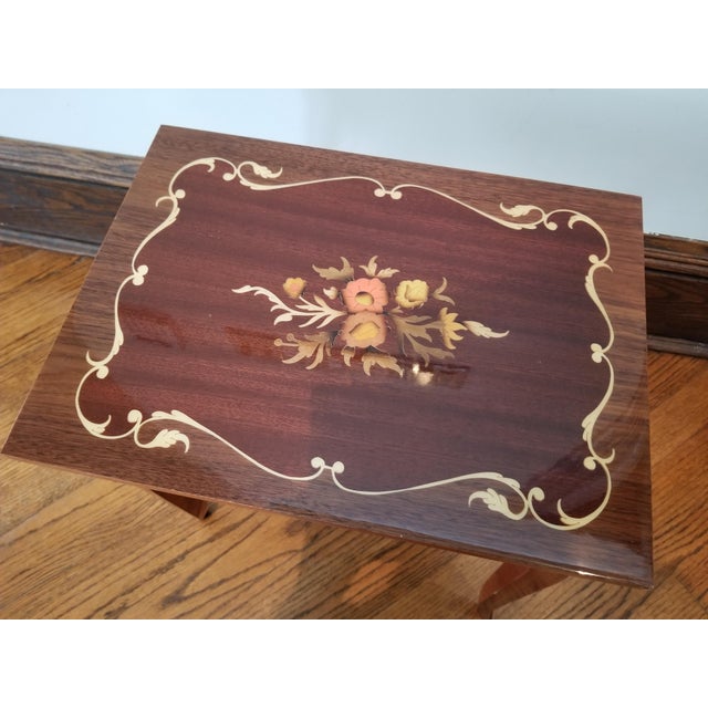 Vintage Italian Music Box Inlaid Table With Storage Chairish