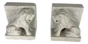 Mid-Century Italian Marble Lion Bookends, 1950s, Set of 2