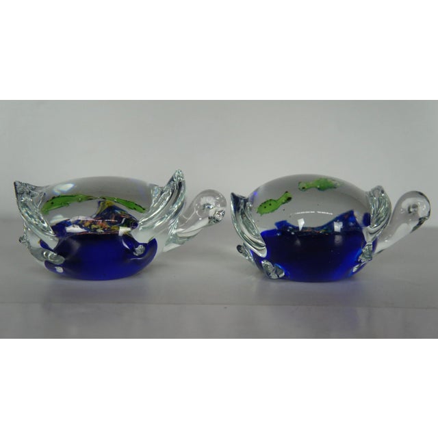 Vintage Italian Art Glass Sea Turtle Aquarium Paperweights - a Pair For Sale - Image 9 of 13