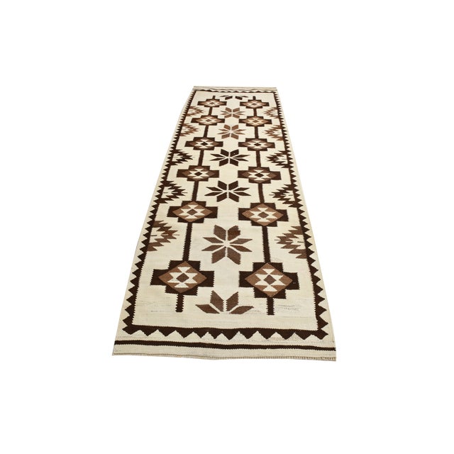 Vintage Wool Kilim Runner Rug For Sale