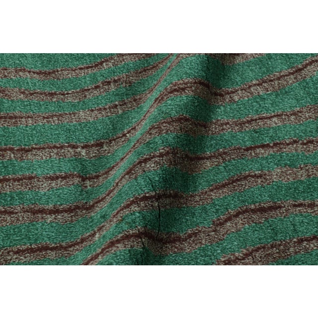 Vintage Zeki Müren Rug in Teal With Burgundy Geometric Patterns | Rug & Kilim For Sale In New York - Image 6 of 7