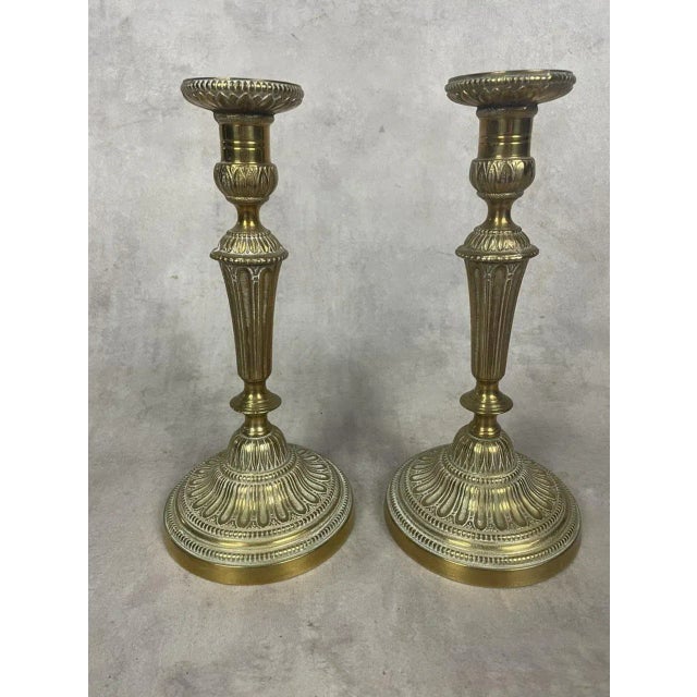 Gold Antique Ormolu Candlesticks, Set of 2 For Sale - Image 8 of 16