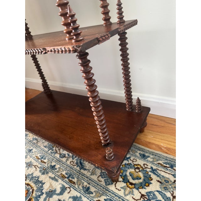 Early 20th Century Victorian Spindle Wooden Etagere Stand For Sale - Image 5 of 12