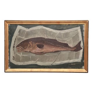 Gerald, Fish, 1960s, Oil on Canvas, Framed For Sale