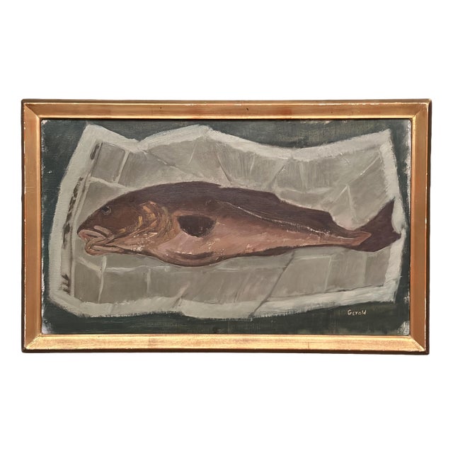 Gerald, Fish, 1960s, Oil on Canvas, Framed For Sale