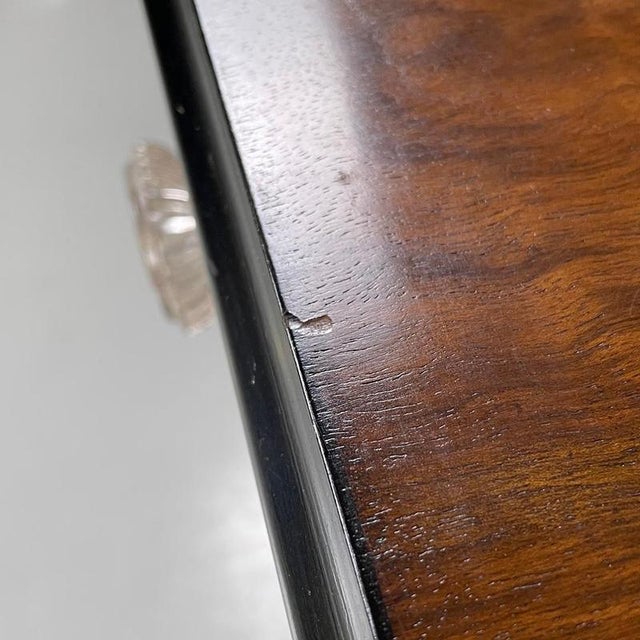 Italian Art Deco Wooden Dresser with Drawers and Transparent Glass Handles, 1940s For Sale - Image 11 of 18