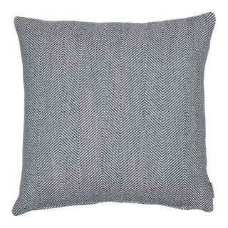 Blue Herringbone Woven Cushion With Feather Filler - 42x42cm (17"x17") For Sale