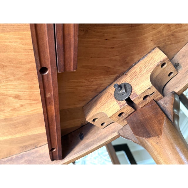 Antique Walnut Dining Room Table, Queen Anne Style, 8 Leaves For Sale - Image 10 of 17