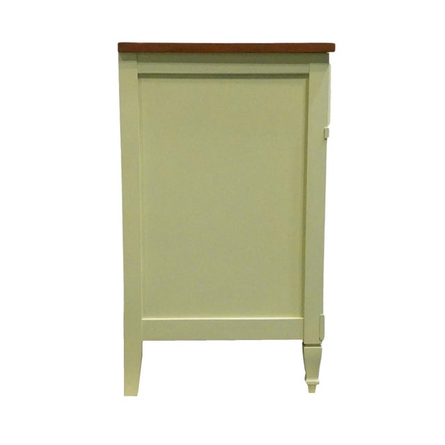 Bassett Furniture Ticino Collection Cream Painted 57" Double Dresser W. Solid Cherry Top 238-96-237 For Sale - Image 12 of 13