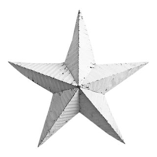 Vintage Farmhouse White Metal Barn Star Wall Decor X-Large For Sale