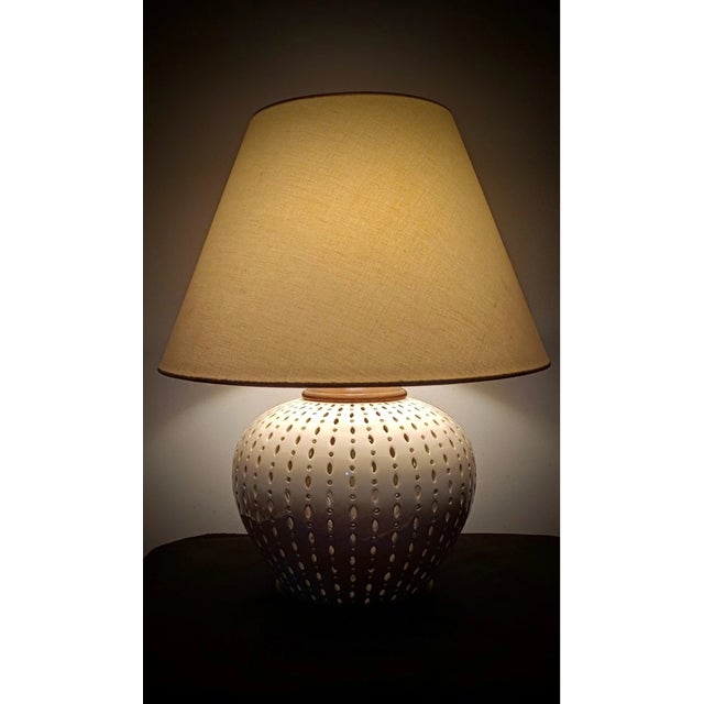Elegant and timeless, this **Vintage Ralph Lauren designer table lamp** features a beautifully crafted **white ceramic...