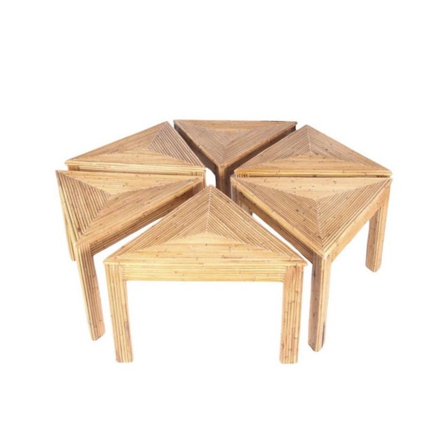 Vintage Rattan Modular Coffee Tables, Set of 6 For Sale - Image 11 of 11