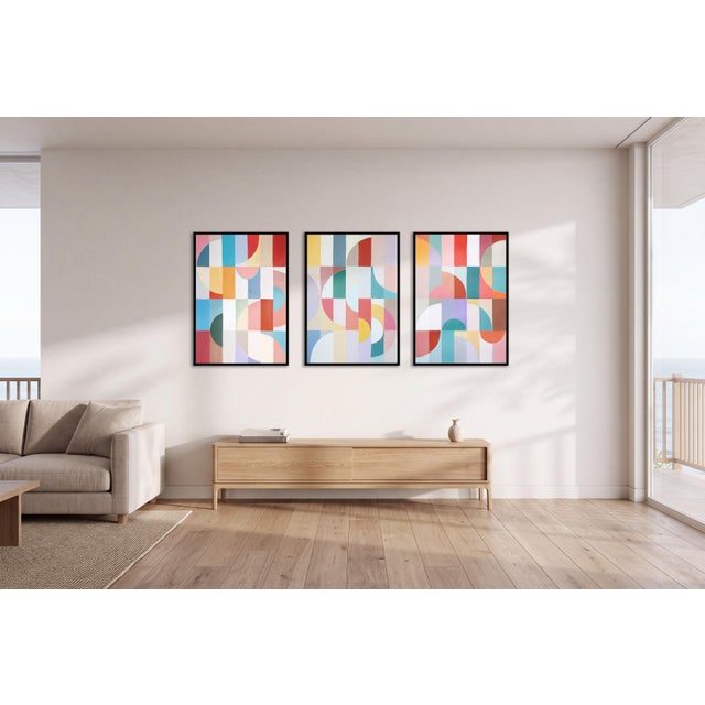 Art Deco Gem Maze by Natalia Roman is a contemporary geometric painting that evokes shifting atmospheres through a refined...