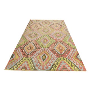 Vintage Kilim Cotton Rug For Sale