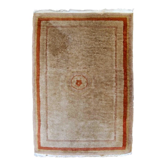 1970s Vintage Handmade Art Deco Chinese Rug For Sale