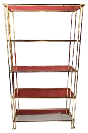 Gold Metal Shelf by Guy Lefevre, 1980s