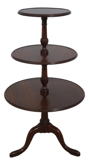 Mahogany 3 Tier Dumbwaiter Style Occasional Table