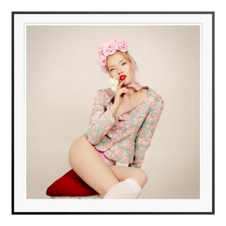 Dasha and Mari 'China Rose' Limited Edition Print Framed in Black For Sale