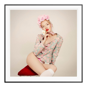 Dasha and Mari 'China Rose' Limited Edition Print Framed in Black