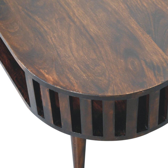 Walnut-Finish Mango Wood Japanese-Inspired Coffee Table For Sale - Image 4 of 7