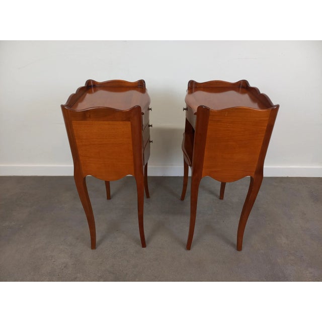 Wood Louis Xv Style Bedside Tables, 1950s, Set of 2 For Sale - Image 7 of 17