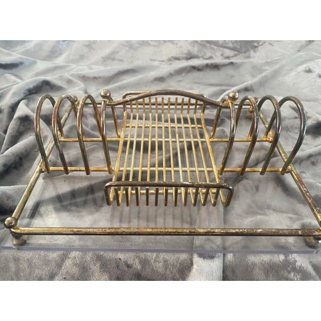 Vintage Silver Plate and Lucite Tabletop Desktop Boudoir Organizer For Sale In Boston - Image 6 of 8