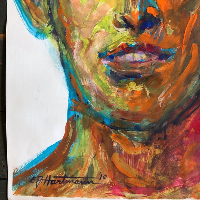 Original 12 x 18.5 painting on paper signed bottom left unframed