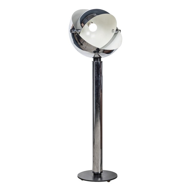 20th Century Italian Space Age Chrome Floor Lamp, 1970s For Sale