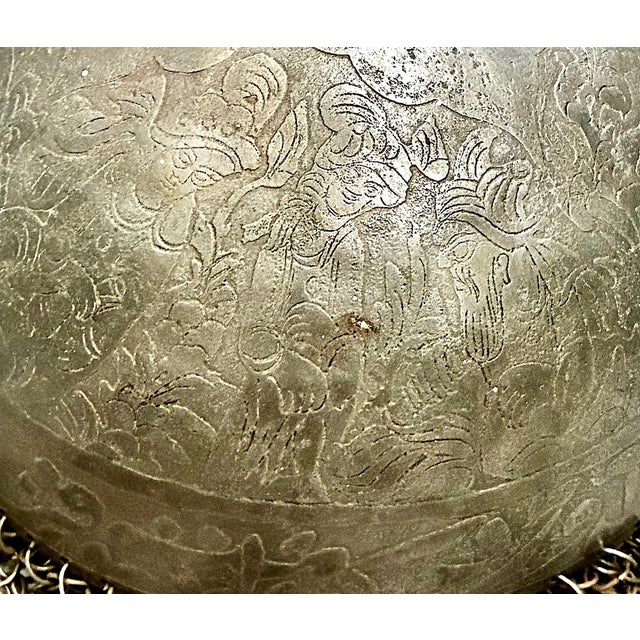 Indo-Persian Kulah Khud Hand-Engraved Steel Helmet For Sale In San Francisco - Image 6 of 8