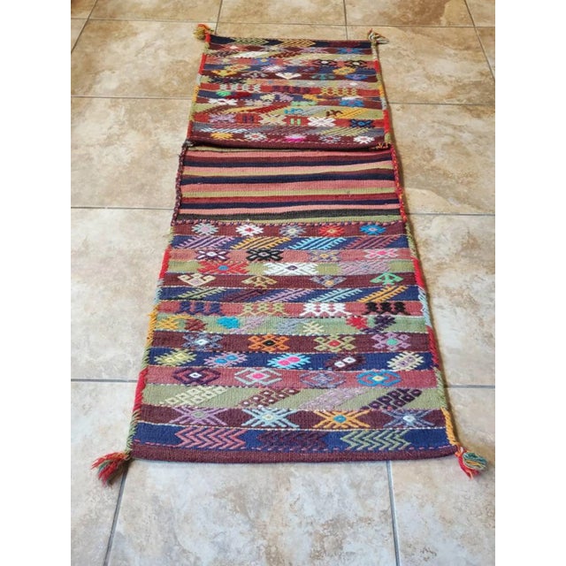 Vintage Turkish Hand Woven Kilim Donkey Saddle Bag For Sale - Image 11 of 11