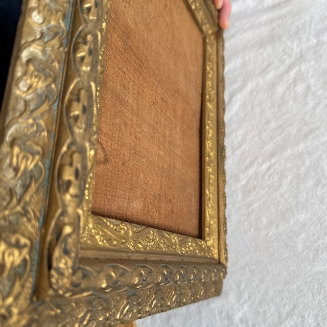 Victorian Vintage Burnished Gold Picture Frame For Sale - Image 3 of 4