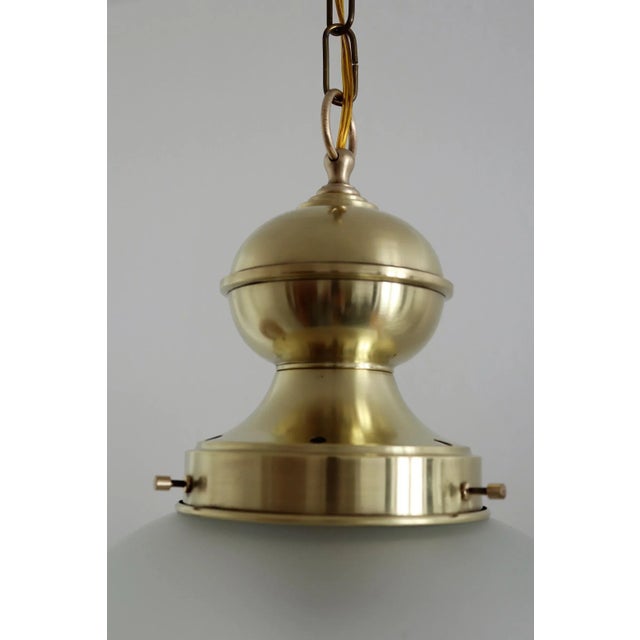 Italian Brass and Cut Glass Pendant Lamp, 1970s For Sale - Image 6 of 14