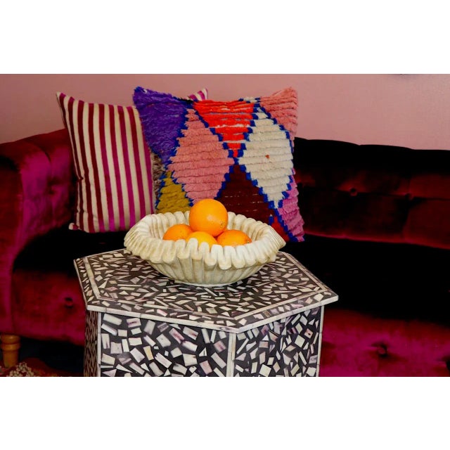 Indian 1990s Folded Edge Indian Marble Bowl For Sale - Image 3 of 4