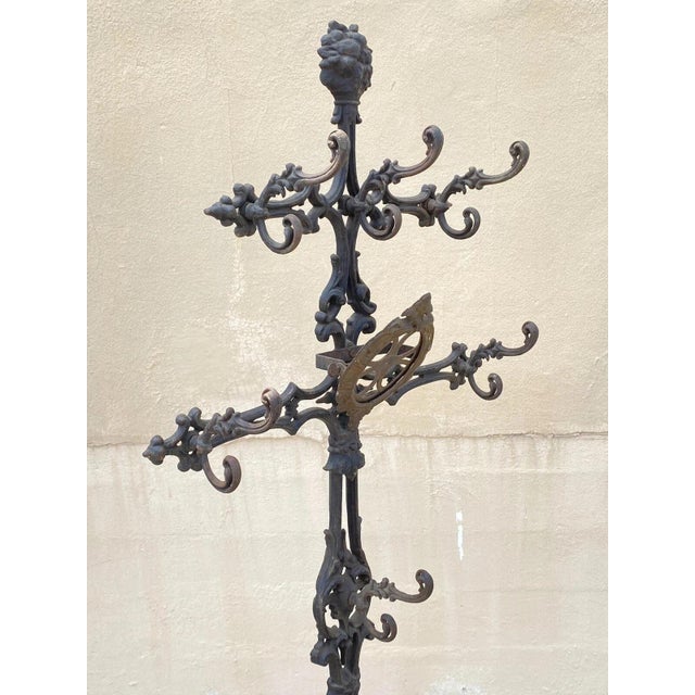 Antique Victorian 19th Century Cast Iron Rococo Hall Tree Coat /Umbrella Stand For Sale - Image 11 of 11