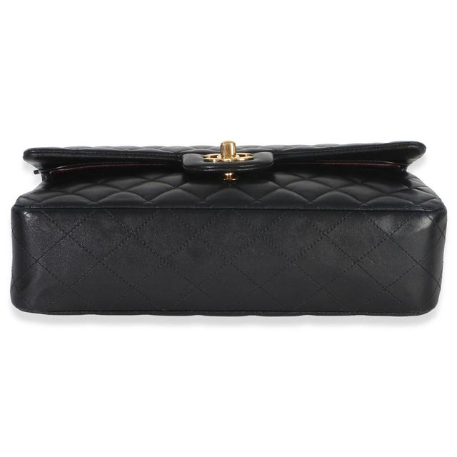 1950s Black Quilted Lambskin Medium Classic Double Flap Bag For Sale - Image 5 of 9