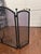 Late 19th Century Vintage Hand-Forged Wrought Iron Fireplace Hearth Set: Contemporary 3-Piece Screen & Pair of Andirons For Sale - Image 5 of 12