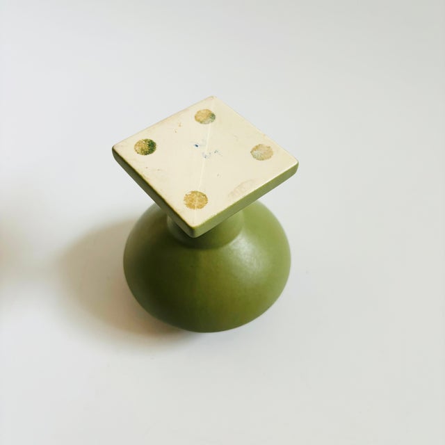 Vintage Green Ceramic Pedestal Planter Vase For Sale - Image 9 of 9