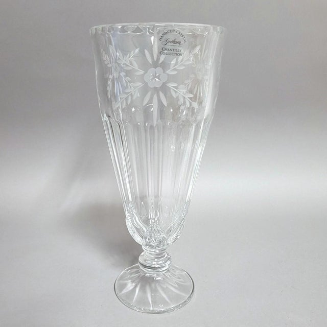 Traditional Gorham Handcut Crystal Vase, Chantilly Collection, 1990s For Sale - Image 3 of 5