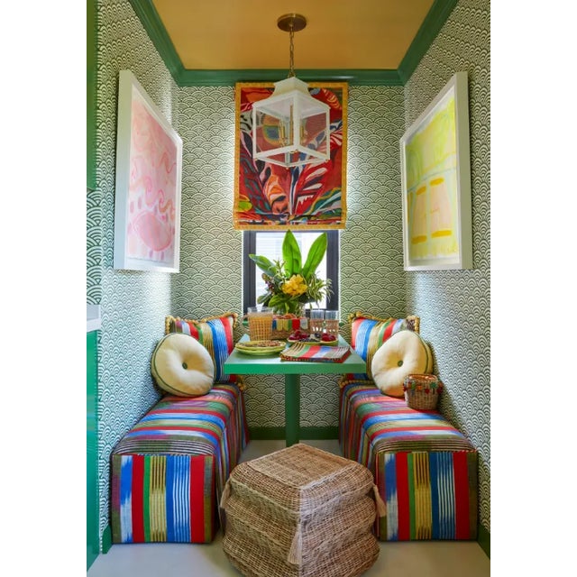 Transitional 2020s CW Stockwell x Volusa's Martinique Celebration Henri Fabric Roman Shade For Sale - Image 3 of 4